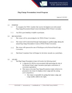 Flag Charge Presentation Award Program | Washington State Elks Association