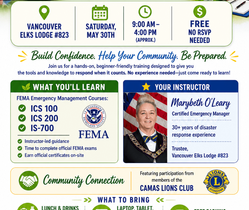 Vancouver – Be Ready When It Matters – Free Emergency Preparedness Training