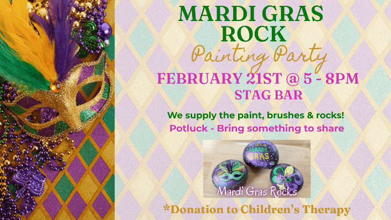 Vancouver – Mardi Gras Rock Painting