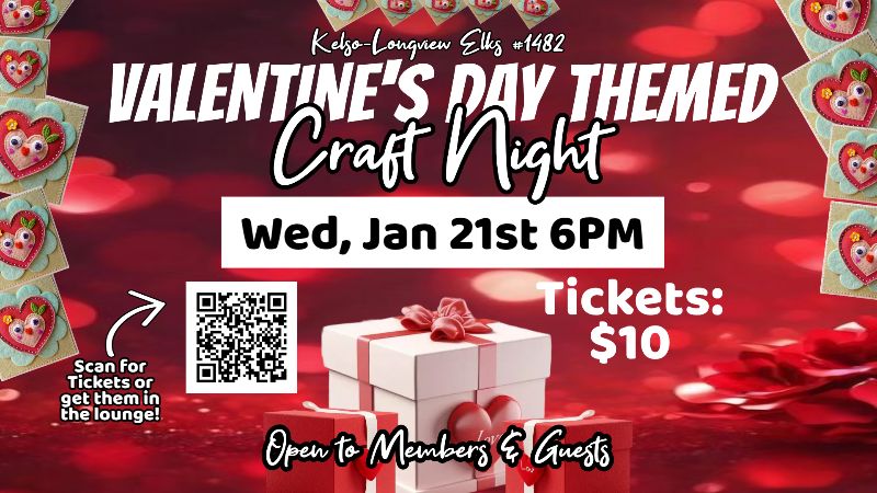 Kelso-Longview – Valentine’s Day Themed Craft Night